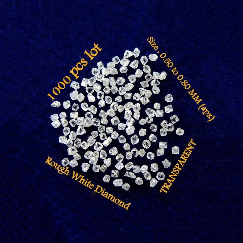 Natural Loose Diamond Raw Rough Fancy White Color SI1 Clarity 1000 Pcs Lot Q81 ( Free Shipping USA)