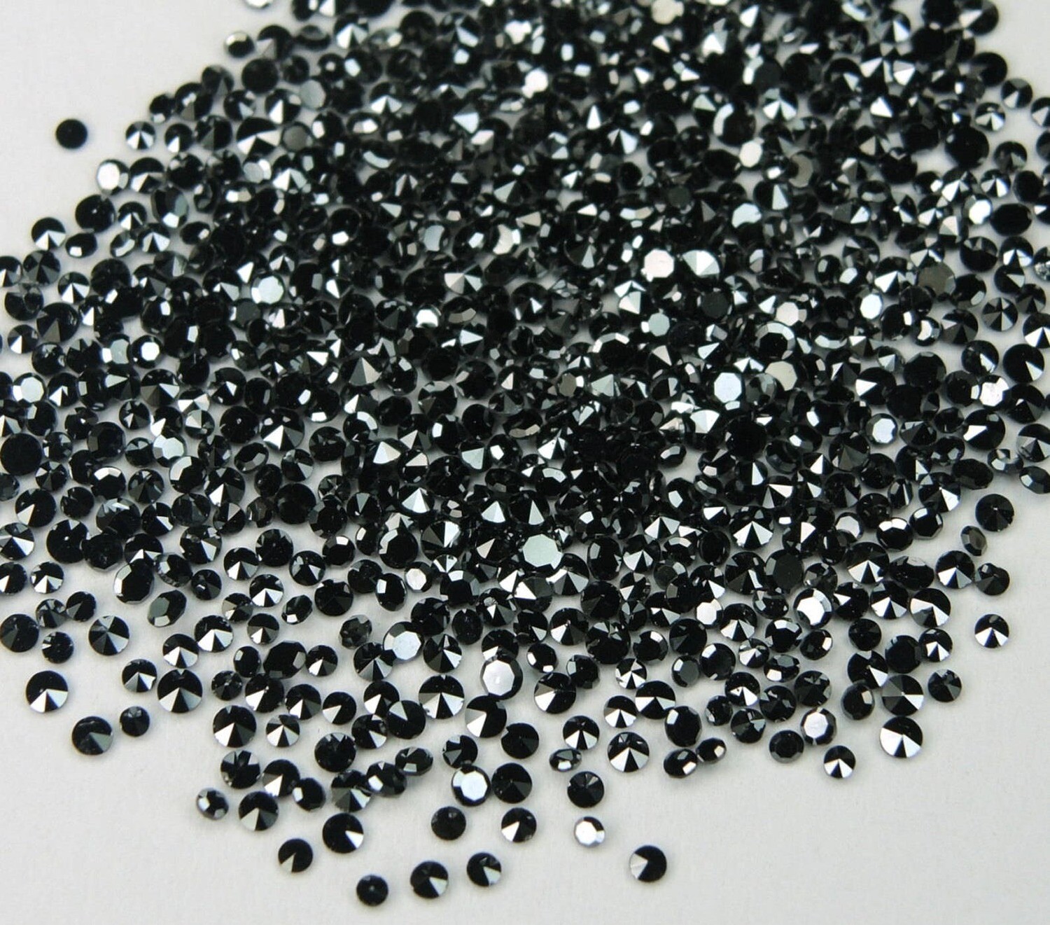Natural Loose Diamond Round Single Cut Black 0.80 to 1.55 MM 100 Pcs Lot Q09 (Free Shipping USA)