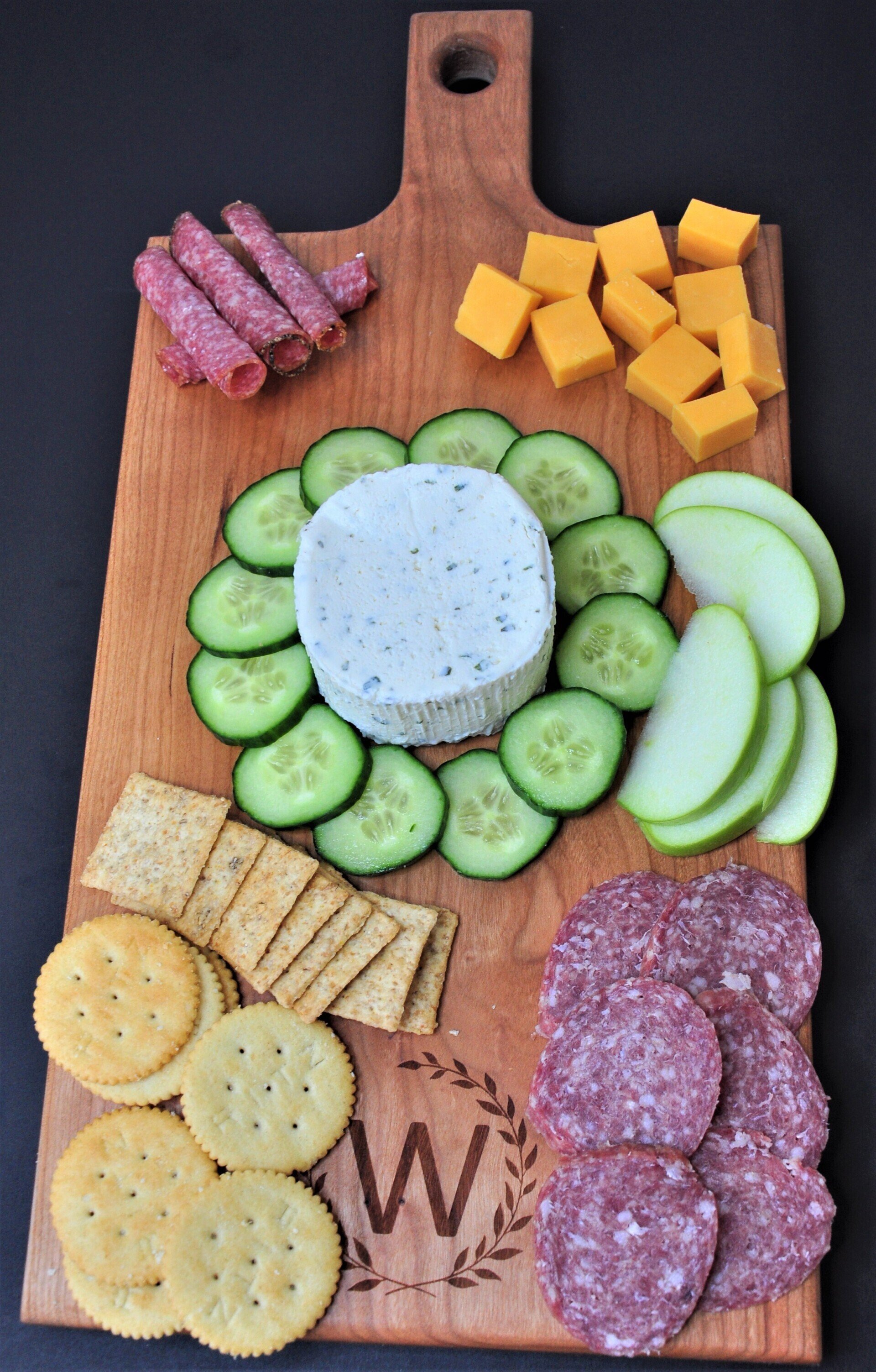 Personalized Cherry Charcuterie Board