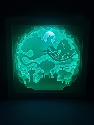 Aladdin flying carpet 9x9 inch lightbox