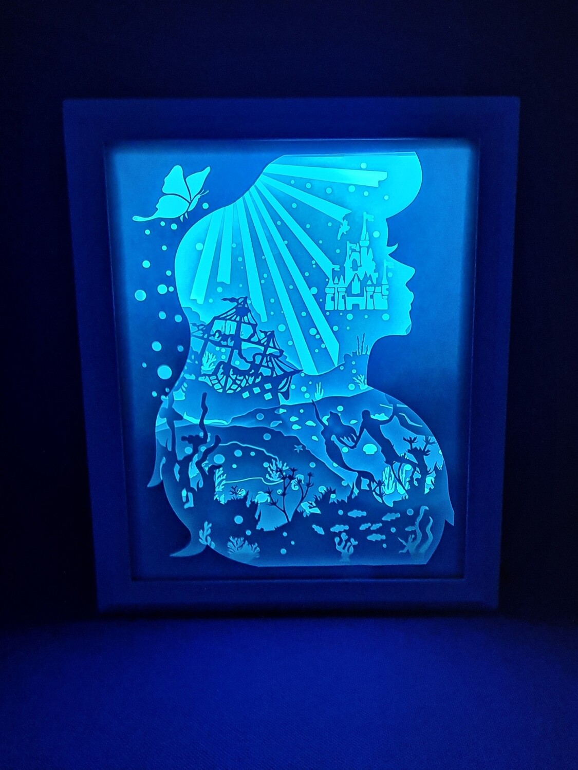 Little Mermaid Silhouette 8x10 inch lightbox