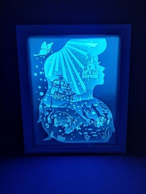 Little Mermaid Silhouette 8x10 inch lightbox
