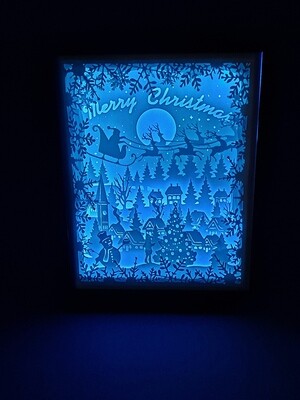 Santa and Sleigh 8x10 inch lightbox