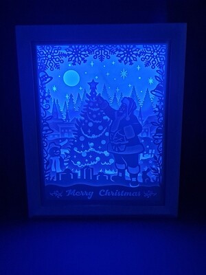 Santa Claus Tree scene 8x10 inch lightbox