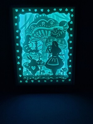 Alice at the Mushrooms 8x10 inch lightbox