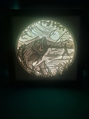Fishing 9x9 inch lightbox