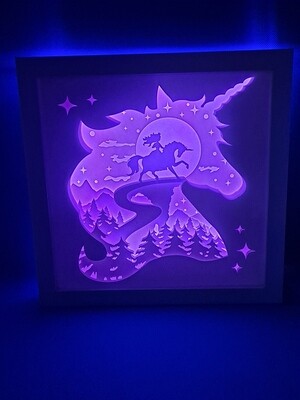 Unicorn and Rider 9x9 inch lightbox
