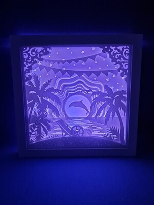 Beach seascape 9x9 inch lightbox