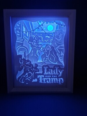 Lady and the Tramp 9x9 inch lightbox