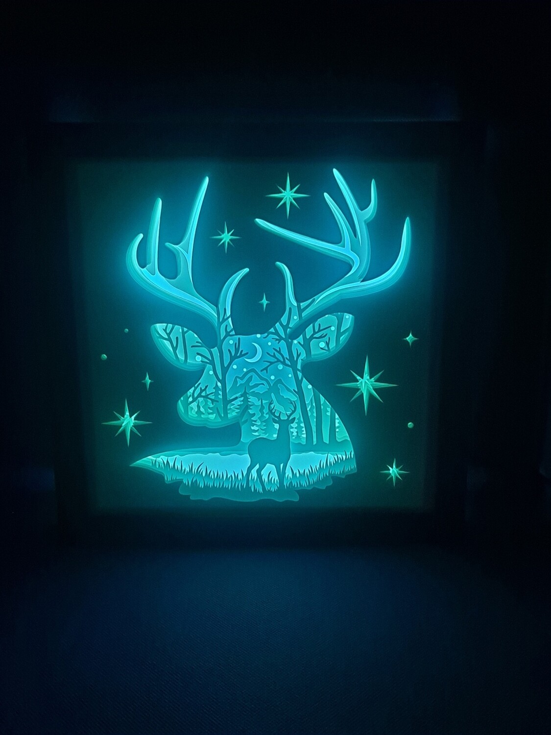 Deer in forest 9x9 inch lightbox
