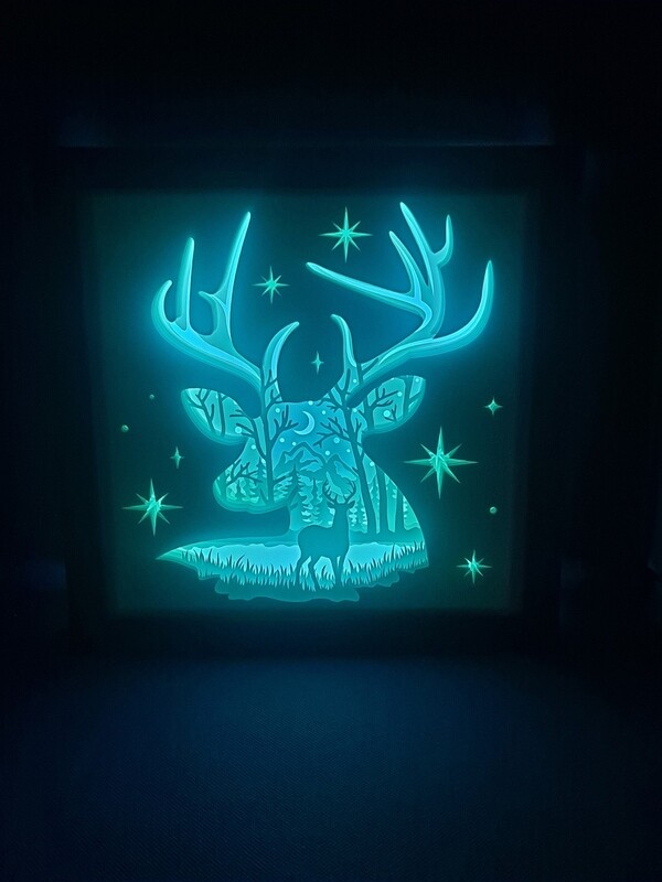 Deer in forest 9x9 inch lightbox Deer in forest 9x9 inch lightbox