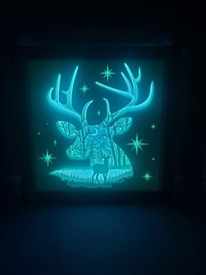 Deer in forest 9x9 inch lightbox