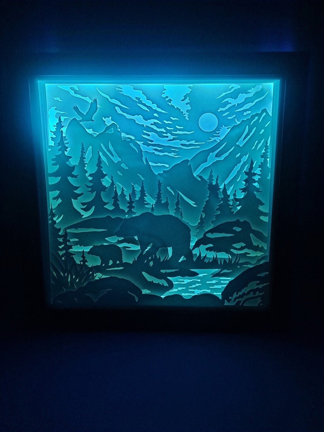 Bear in the forest 9x9 inch lightbox