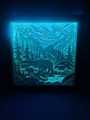 Bear in the forest 9x9 inch lightbox