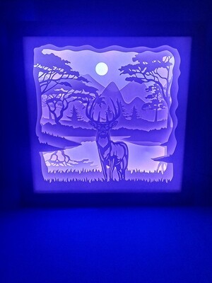 Deer in Moonlight 9x9 inch lightbox