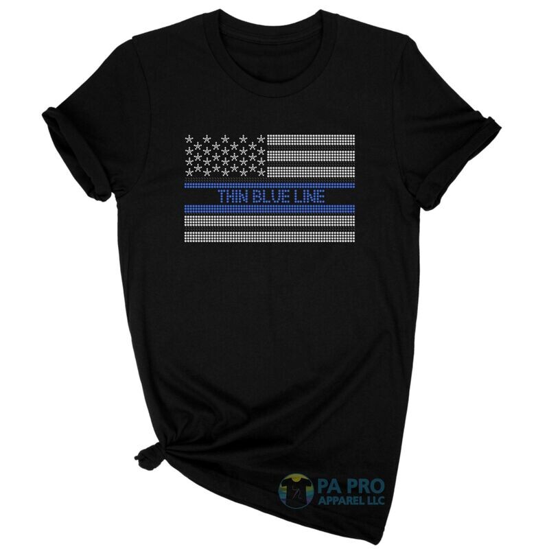 Thin Blue Line Horizontal Flag T-Shirt