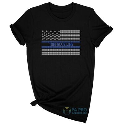 Thin Blue Line Horizontal Flag T-Shirt