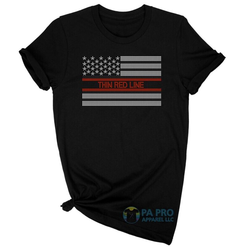 Thin Red Line Horizontal Flag T-Shirt