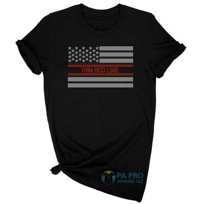 Thin Red Line Horizontal Flag T-Shirt