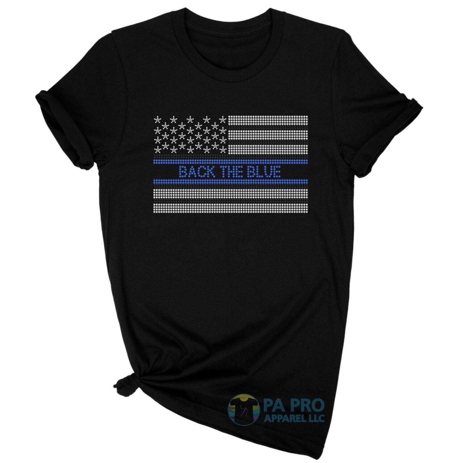 Back The Blue Horizontal Flag T-Shirt