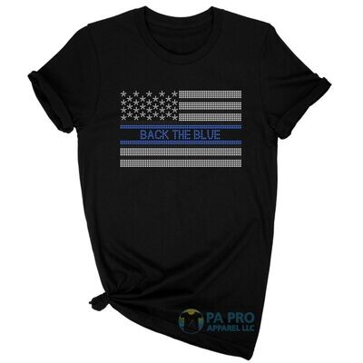 Back The Blue Horizontal Flag T-Shirt