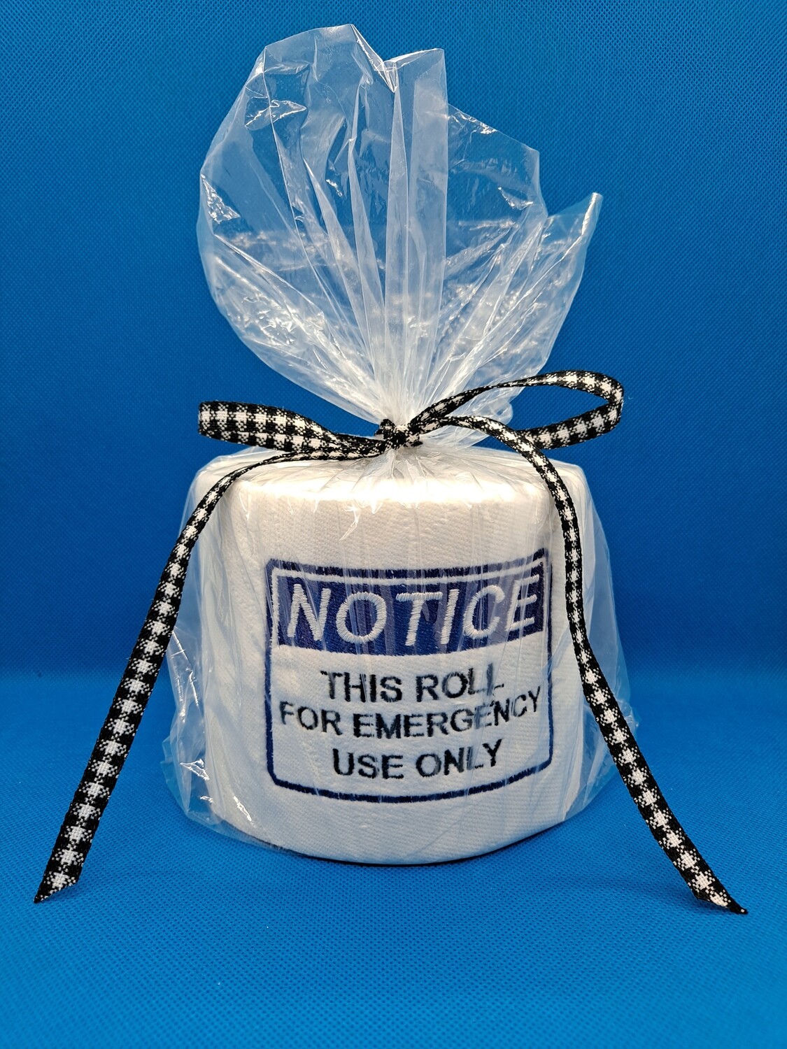 Embroidered T.P. - Notice This Roll For Emergency Use Only