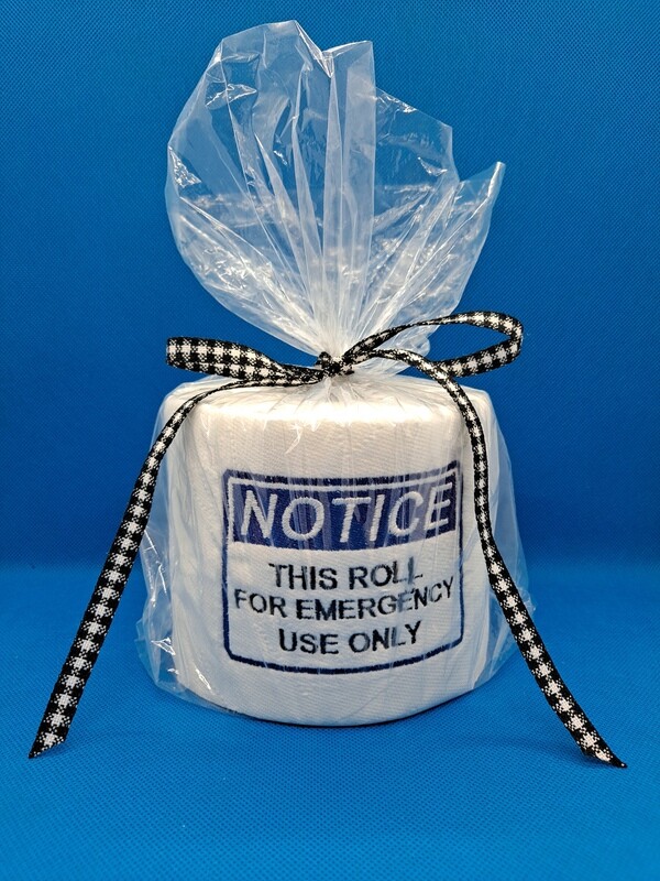 Embroidered T.P. - Notice This Roll For Emergency Use Only