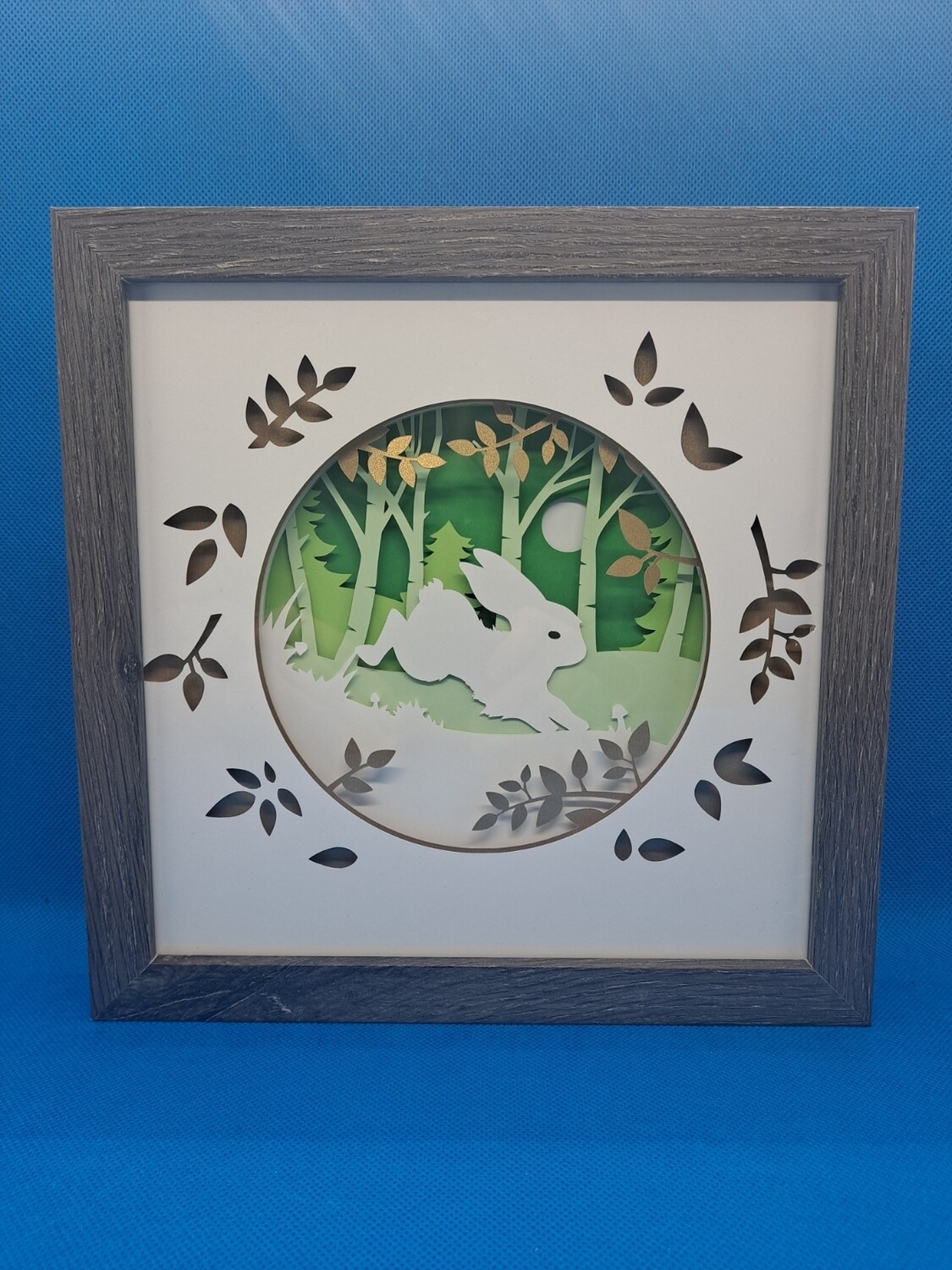 Hare in the Forest 8x8 inch shadowbox