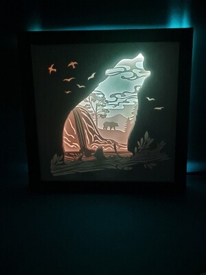 Bear Waterfall 9x9 inch lightbox