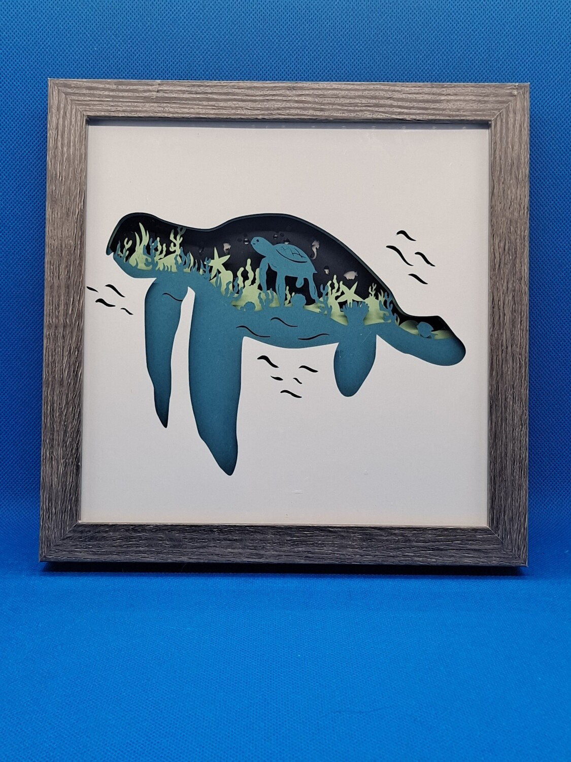 Sea Turtle Layered 8x8 inch shadowbox