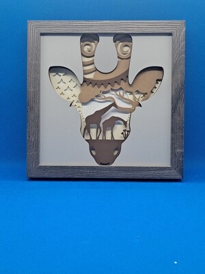 Giraffe Layered 8x8 inch shadowbox