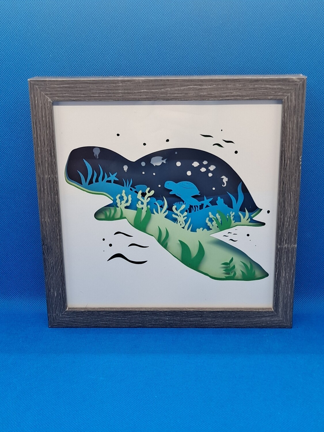 Baby Sea Turtle Layered 8x8 inch shadowbox