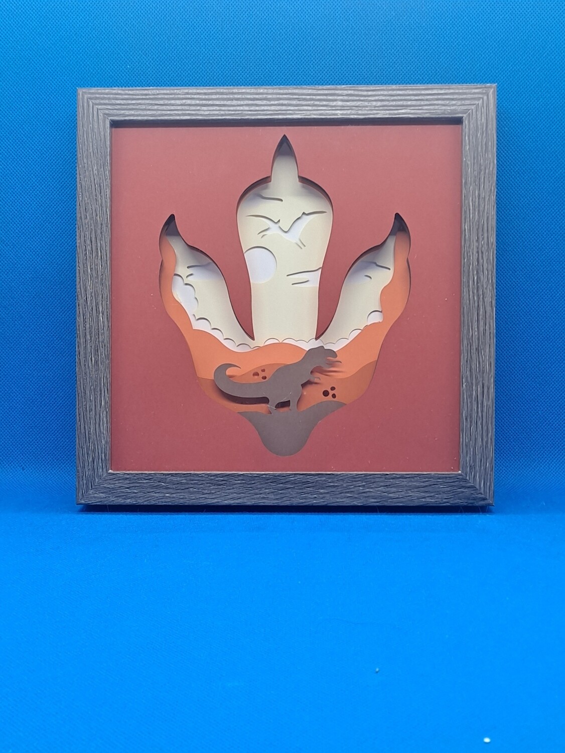 Dinosaur Layered 8x8 inch shadowbox