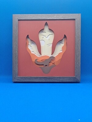 Dinosaur Layered 8x8 inch shadowbox
