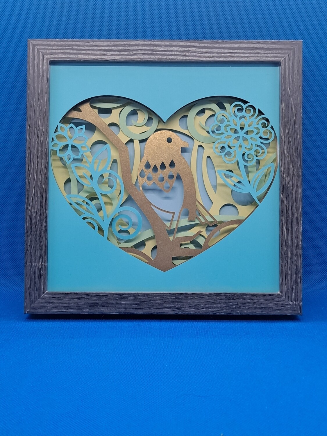 Floral Bird 3D Layered 8x8 inch shadowbox