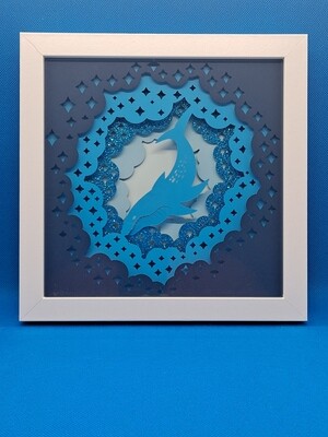 Whale 3D Layered 8x8 inch shadowbox