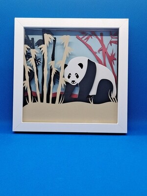 Panda 3D Layered 8x8 inch shadowbox
