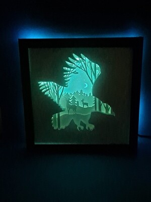 Eagle and Deer 9x9 inch lightbox