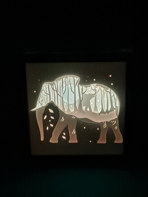 Elephant 9x9 inch lightbox