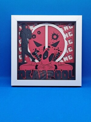 Deadpool color 3D Layered 8x8 inch shadowbox