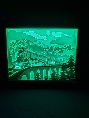 Train on Bridge 8x10 inch lightbox