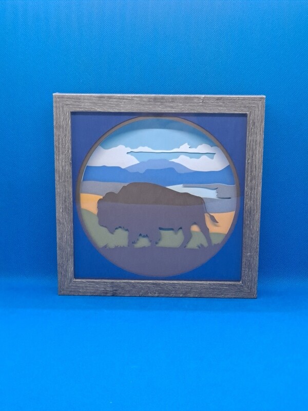 Bison Layered 8x8 inch shadowbox