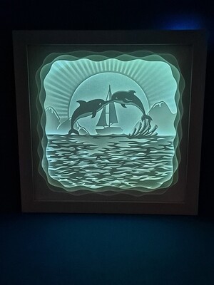 Dolphins Jumping 9x9 inch lightbox