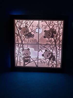 Pandas 9x9 inch lightbox