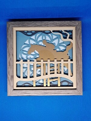 Show Jumping Horse Layered 8x8 inch shadowbox