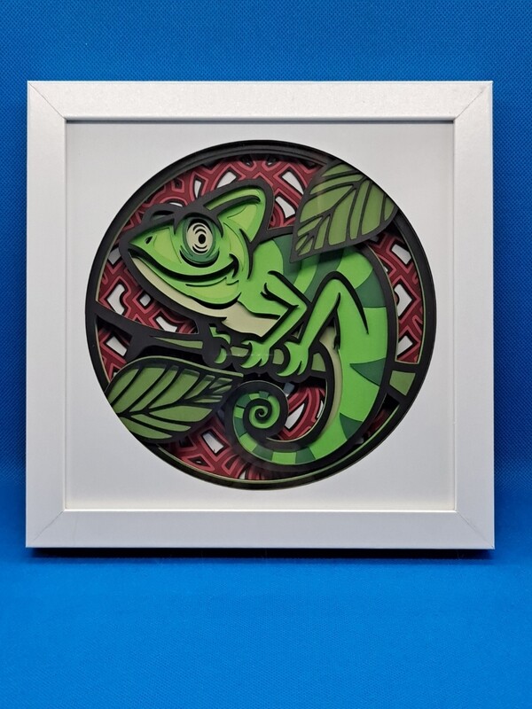 Chameleon Layered 8x8 inch shadowbox