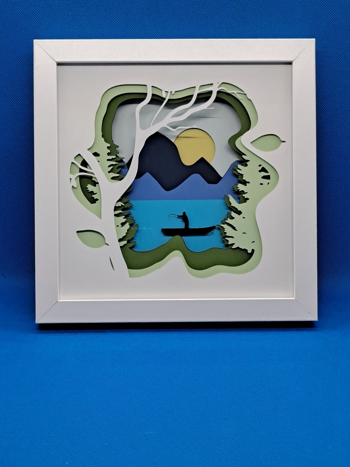 Fisherman Nature Layered 8x8 inch shadowbox