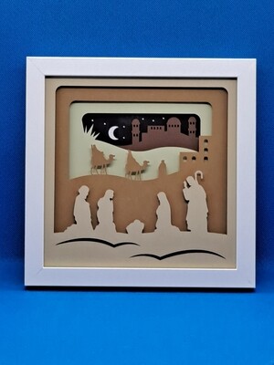 Nativity Scene Layered 8x8 inch shadowbox