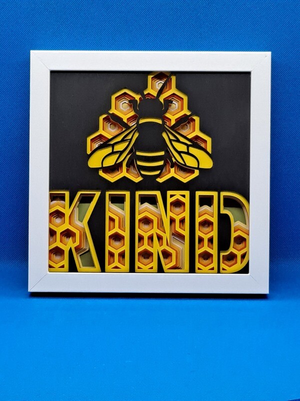 Bee Kind Layered 8x8 inch shadowbox