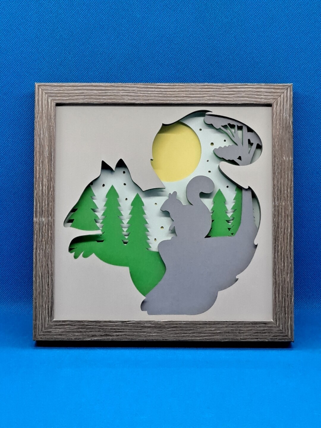Squirrel Layered 8x8 inch shadowbox